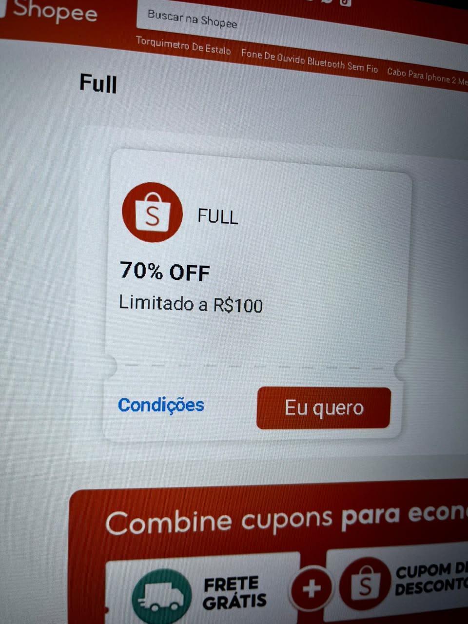 Exemplo de cupom de desconto